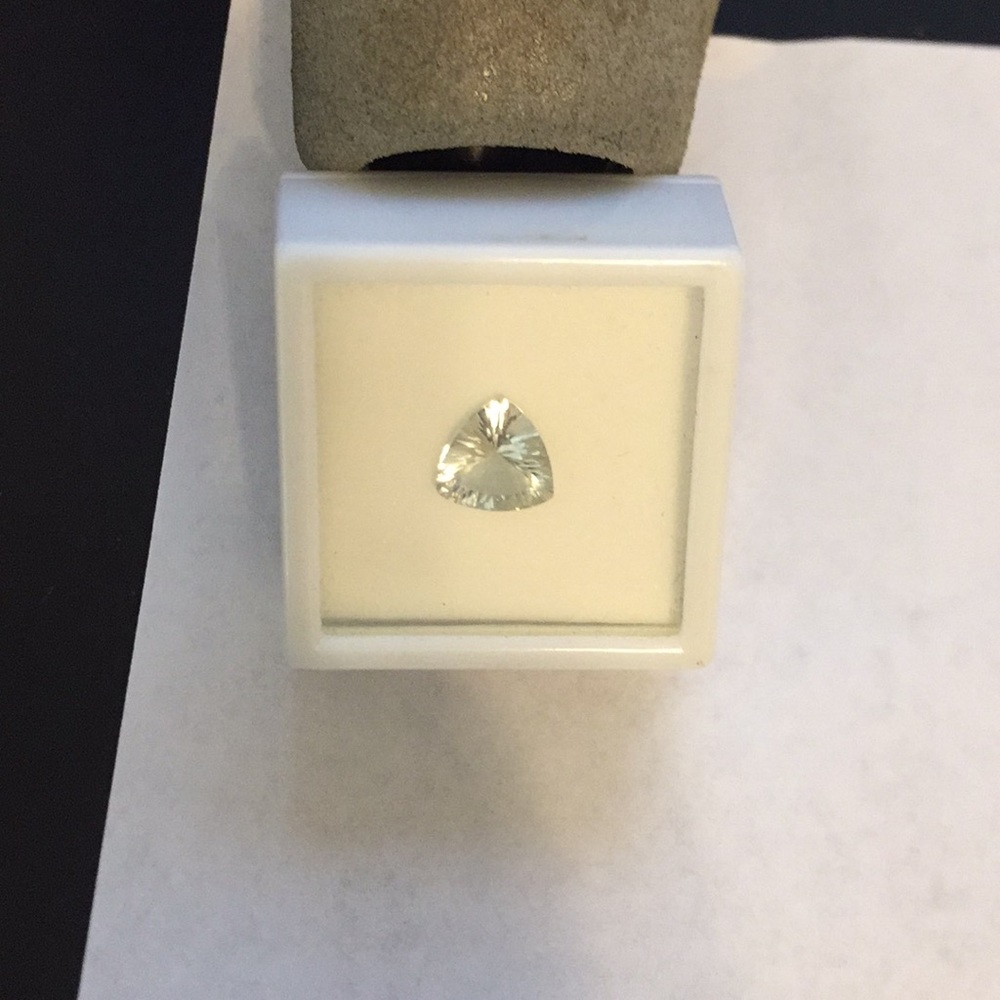Trilliant Shape Green Amethyst